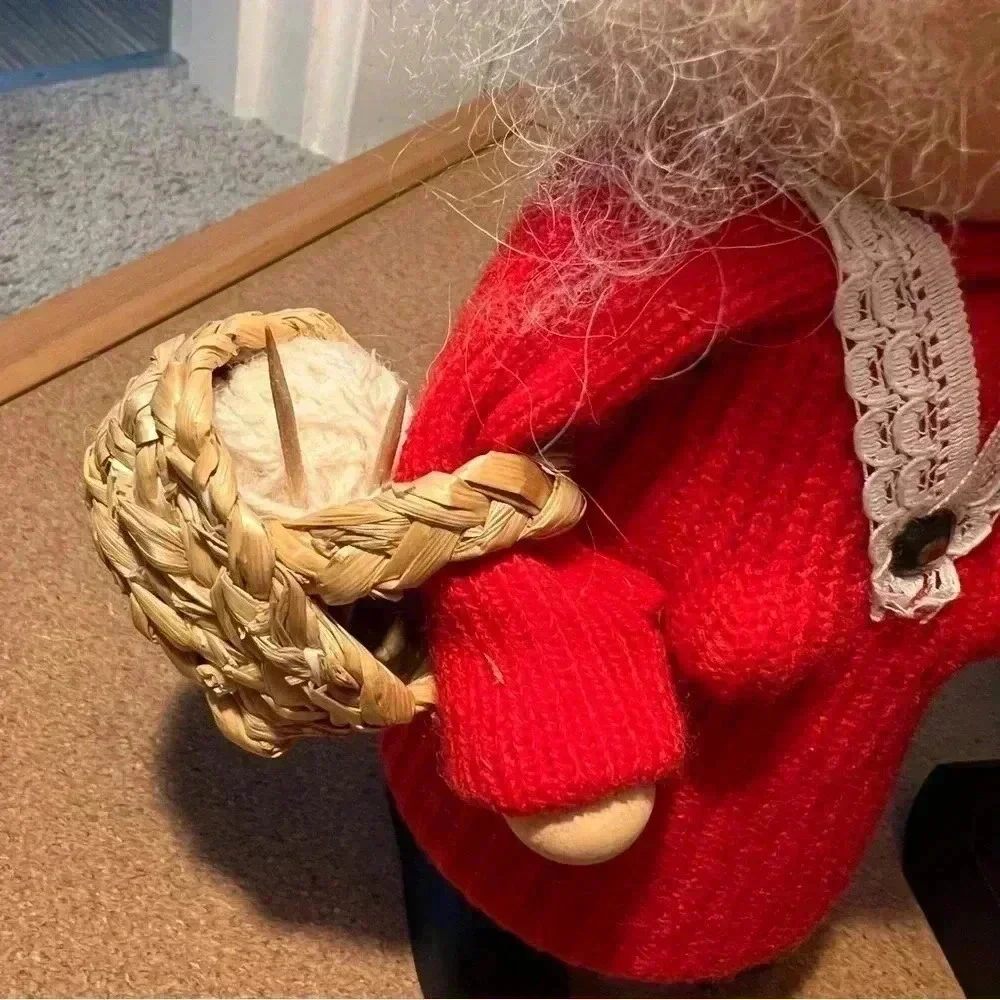 Vintage Ljungstrom Wooden Christmas Santa And Mrs Clause 1980s
